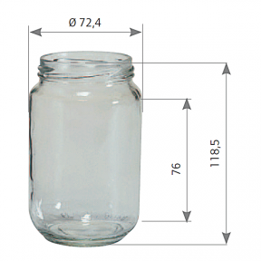 Pot en verre cylindrique 500 g 370 ml TO63 / 20