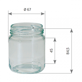 Pot en verre cylindrique 250 g 228 ml Réserve TO63 / 20