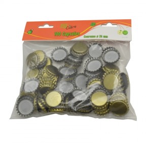 100 capsules Ø 26 mm  OR pour canettes